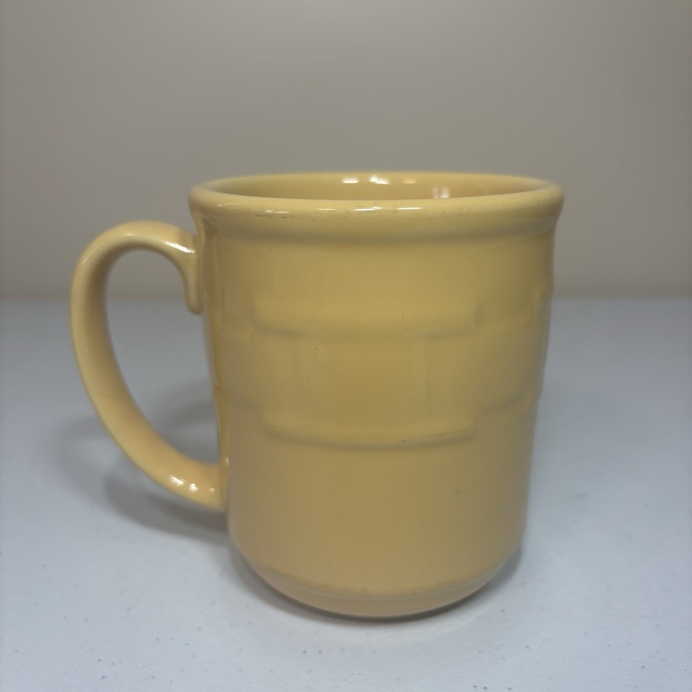 Longaberger USA Woven Traditions Pottery Butternut Yellow Coffee Mug Cup